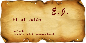 Eitel Jolán névjegykártya